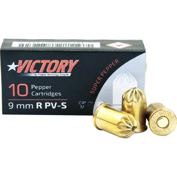 Příslušenství pro sportovní střelbu Pobjeda Technology Plynové náboje PV-S 9mm revolver 10ks Supra Pepper Pobjeda Victory