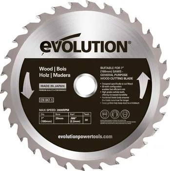 Pilový kotouč Kotouč Evolution EV018030, 180x20mm, 30zubů, na dřevo