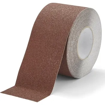 Výstražná páska Hnědá korundová protiskluzová páska FLOMA Standard - délka 18,3 m, šířka 10 cm, tloušťka 0,7 mm