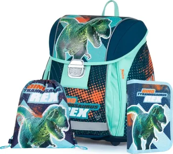 školní batoh Karton P+P Set 3dílný Premium Light T-rex Dinosaurus 