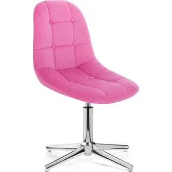 LuxuryForm DESIGN Kosmetická židle SAMSON VELUR na stříbrném kříži - růžová