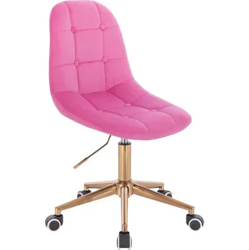 LuxuryForm DESIGN Židle SAMSON VELUR na zlaté podstavě s kolečky - růžová