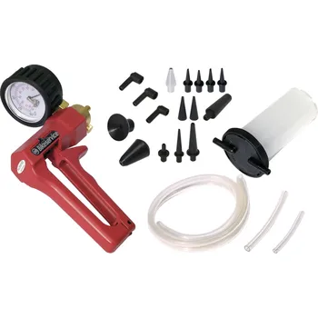 Nářadí na motocykly Sada pro odvzdušnění brzdové kapaliny včetně vakuové pumpy, BIKESERVICE