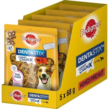 Pedigree Dentastix Chewy Chunx hovězí Mini, 5 x 68 g Pamlsek pro psa Pedigree Dentastix Chewy Chunx hovězí Mini, 5 x 68 g