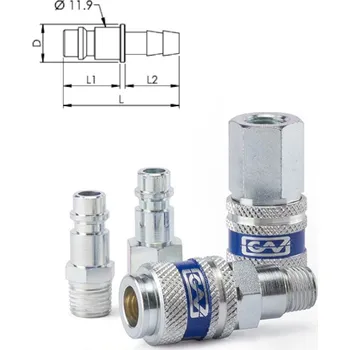 Příslušenství ke kompresoru GAV OCELOVÁ VSUVKA RYCHLOSPOJKY STL.VZDUCH S HADIČNÍKEM D10mm