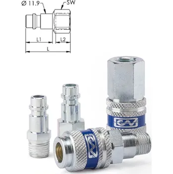 Příslušenství ke kompresoru GAV OCELOVÁ VSUVKA RYCHLOSPOJKY STL.VZDUCH 1/2" vnitřní závit