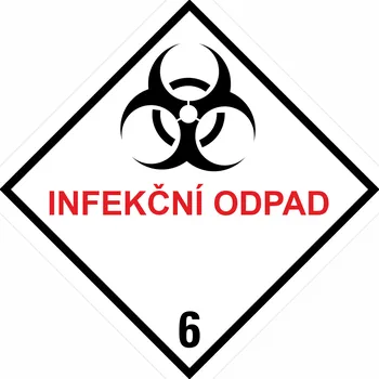 Značení ADR třída 6 - Infekční odpad samolepící vinylová fólie 100 x 100 mm