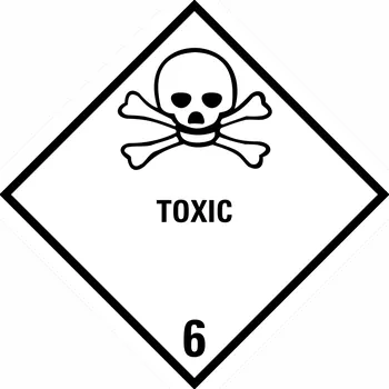 Značení ADR třída 6.1-TOXIC samolepící vinylová fólie 150 x 150 mm