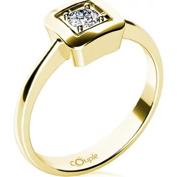 Šperk Couple, Delia – prsten ve žlutém zlatě se zirkonem, vel. 51, prům. 16.2 mm, 585-68-1-0595.0Z00.0.51.001