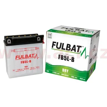 Motobaterie Baterie 12V, YB5L-B (12N5-3B), 5Ah, 65A, konvenční 120x60x130 FULBAT(vč. balení elektrolytu)