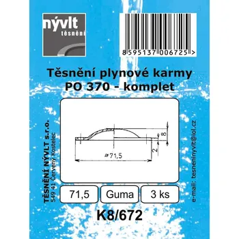 SADA - komplet těsnění plynové karmy MORA PO370 - K8/672