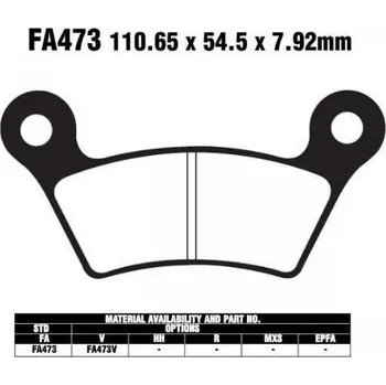 Brzdový komplet EBC FA47/3 organické brzdové destičky pro motorku