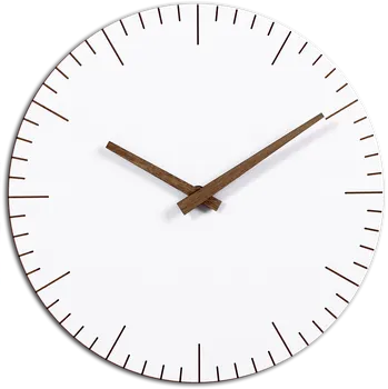 Hodiny MPM Bílé kulaté dřevěné hodiny MPM Andy C - E01.3870.C