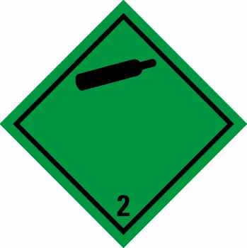 Značení ADR třída 2.2 - Plyny nezápalné a nejedovaté samolepící vinylová fólie 150 x 150 mm