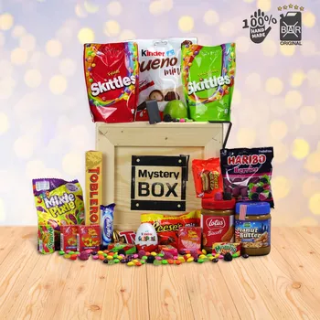Dárkový potravinový koš Bedna s páčidlem - plná sladkostí + odeslání do 48 hodin, + doprava zdarma