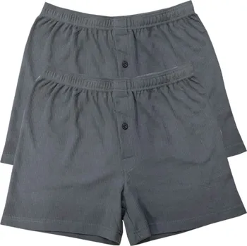 Pánské spodní prádlo Lodan Pánské bavlněné žerzejové boxerky lordan - 2pack Barva: Tmavá šedá, Velikost: XL