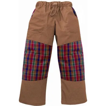 Fantom Letní dětské bavlněné kalhoty hnědé + barevná kostka,vel.104
