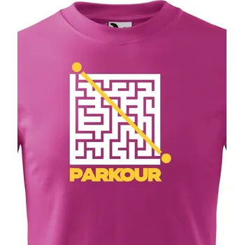 Chlapecké tričko Dětské tričko - Parkour bludiště, Barva Purpurová, Velikost 158 cm/12 roků, Canvas Dětské tričko Bezvatriko.cz 0800