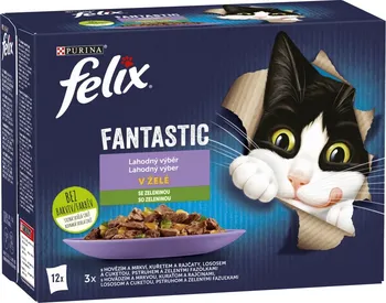 Krmivo pro kočku FELIX Fantastic lahodný výběr se zeleninou 12 x 85 g