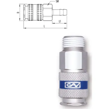 Příslušenství ke kompresoru GAV BEZPEČNOSTNÍ RYCHLOSPOJKA MAGNUM 4000 STL.VZDUCH S HADIČNÍKEM D9mm