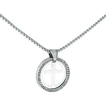 Náhrdelník Náhrdelník kříž se zirkony z chirurgické oceli S11083100