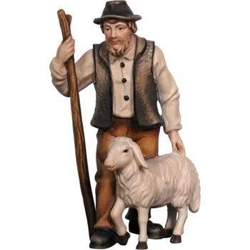 Vánoční dekorace Ornatis Pastýř s holí a ovečkou Provedení: Malované, Velikost stojících figur dospělých postav: 8 cm