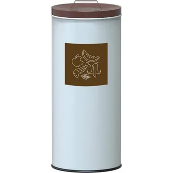 Odpadkový koš Koš na tříděný odpad EKO, objem 45 l, nádoba lakovaná šedá, víko hnědé (bio).