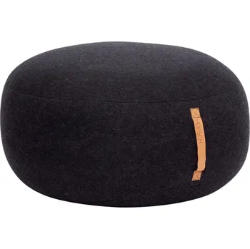 Taburet Černý vlněný puf Hübsch Mochi 70 cm