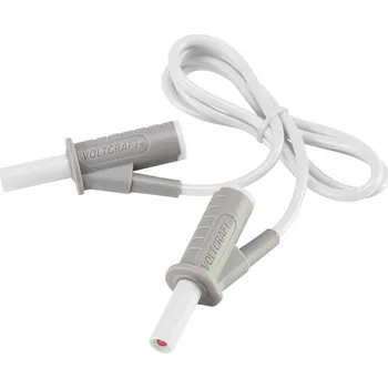 Měřicí kabel Velmi ohebné bezpečnostní měřicí kabely [lamelová zástrčka 4 mm - lamelová zástrčka 4 mm] 0.75 m;bílá;MSB-501 10 A