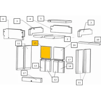 Krbová kamna WAMSLER Náhradní šamot 117169 - zadní levý 210x211x30