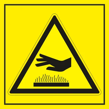 Značení Nebezpečí popálení symbol samolepící vinylová fólie 45 x 45 mm