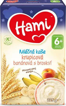 Dětská kaše Nutricia Hami krupicová banánová s broskví na dobrou noc 225 g
