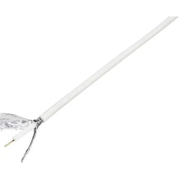 Video kabel TRU COMPONENTS RG6 /U, 1570973 koaxiální kabel, vnější Ø: 6.60 mm, 75 Ω, 120 dB, bílá, 10 m