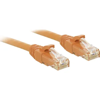 Datový kabel LINDY 48107 RJ45 síťové kabely, propojovací kabely CAT 6 U/UTP 1.00 m oranžová s ochranou 1 ks