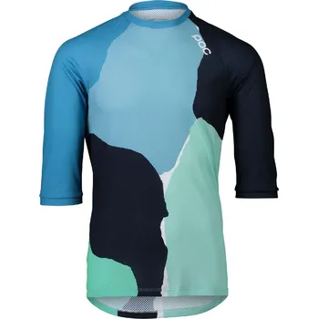 cyklistický dres POC MTB Pure 3/4 Jersey - Color Splashes Multi Basalt Blue Velikost oblečení: M