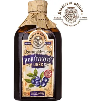 Likér Klášterní officína Bylinný likér BORŮVKA 20% 200 ml