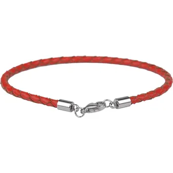 Náramek Šperky4U Červený splétaný náramek koženka - NR1268-R