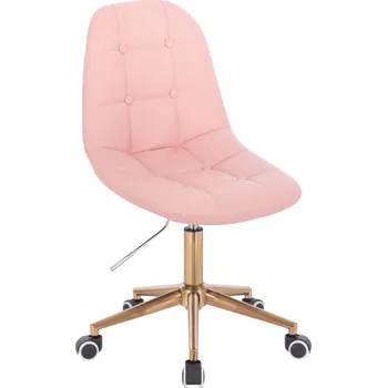 LuxuryForm DESIGN Kosmetická židle SAMSON na zlaté základně s kolečky - růžová