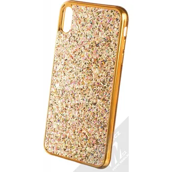 Pouzdro na mobilní telefon Forcell Brylant ochranný kryt s třpytkami pro Apple iPhone XS Max zlatá (gold)