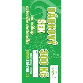 Dárkový šek pro nákup v ceně 300,- Kč