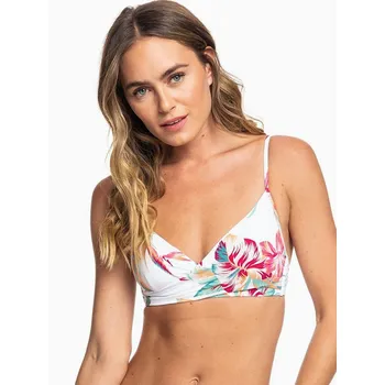 ROXY Lahaina Bay Wrap Bra Bright White/Tropic Call L Dámské plavky ROXY Lahaina Bay Wrap Bra Bright White/Tropic Call L