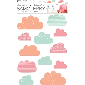 Samolepící dekorace Samolepky na zeď Obláčky 24 x 42 cm 1 arch