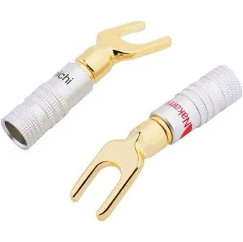Elektrický konektor Nakamichi N0515FN Vidlička / Spade plug , zlacený barevná varianta Černá
