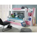 Nábytek PEGAS s.r.o. Patrová postel SEGAN, růžová