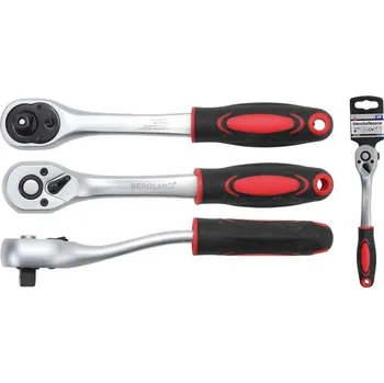 Přepínací ráčna Kraftmann 3/8" BGS100518 s vyhazovákem, vyhnutá (BGS 100518 Vyhnutá přepínací ráčna Kraftmann 3/8" s vyhazovákem)