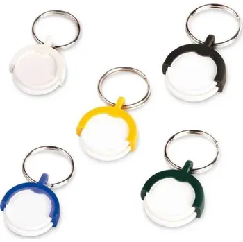 Přívěsek 5ks DUE držák na 2 žetony 5+10 Kč (1€ a 0,50€) bez žetonů, MIX barev