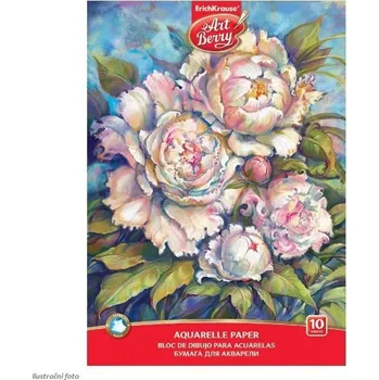 Výtvarný papír Blok na akvarelovou malbu - Pivoňky, A4, 180 g/m2, 10 listů