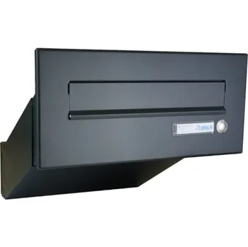 Poštovní schránka 1x poštovní schránka D-041 k zazdění do sloupku + čelní deska se zvonkem ČD-2 - RAL 7016 MAT. - ANTRACIT