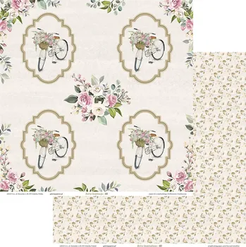 Umělecký papír Kreativní papír na scrapbooking - 305 x 305 mm, 200 g/m2, květiny/kolo, 5 listů