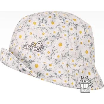 Pokrývka hlavy Klobouk klobouček Dráče FLORIDA 02 funkční lehký letní bílý s bíložlutými kvítky velikost čepic: 48-50cm (1-2 roky, RDX vel.3)